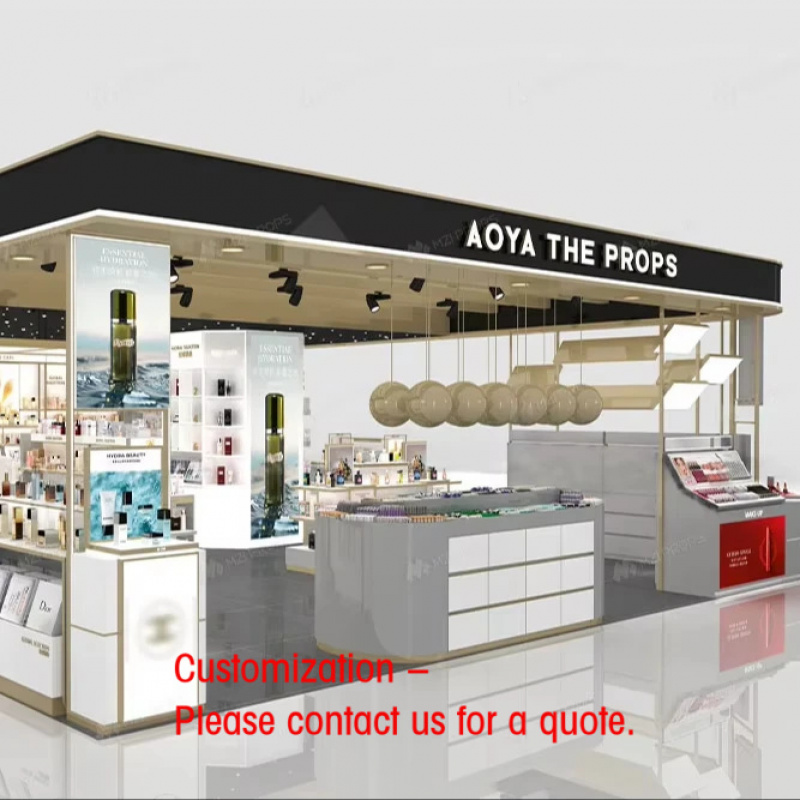 Luxury Skincare Retailers - カスタム高級化粧品キオスク小売用美容ディスプレイスタンドメイクアップスキンケアショーケースモール化粧品店インテリア