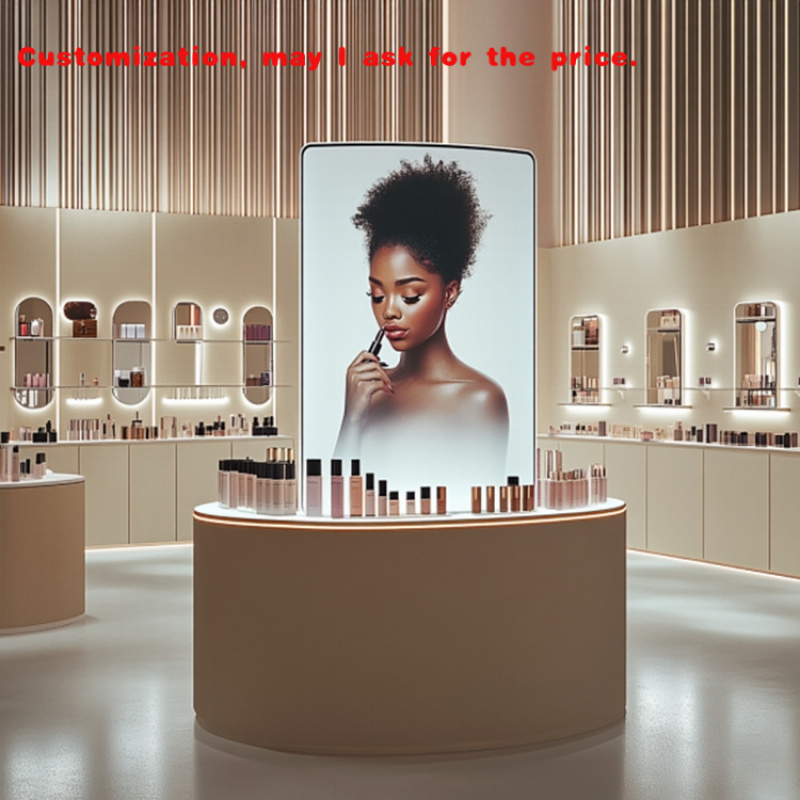 Luxury Skincare Design - カスタム高級モダンなカスタマイズスキンケア化粧品ディスプレイショーケース 美容店棚什器デザイン 化粧品ディスプレイスタンド