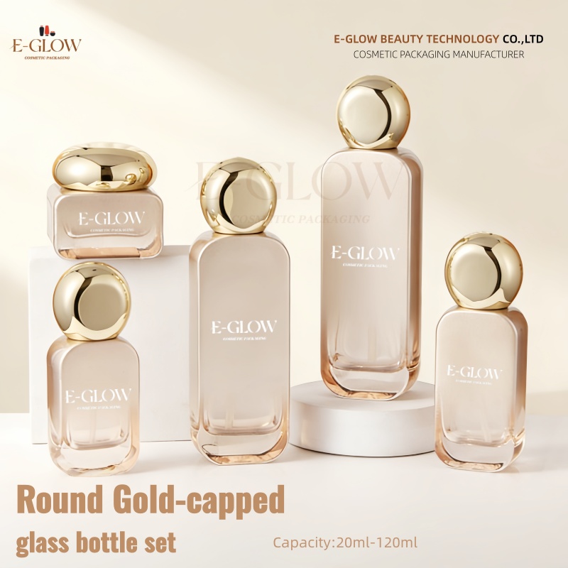 Luxury Skincare Jars - 【ロゴカスタム】1個 グラデーションオレンジボトルセット 高級ガラス化粧品包装 100ml スプレーローション スキンケア