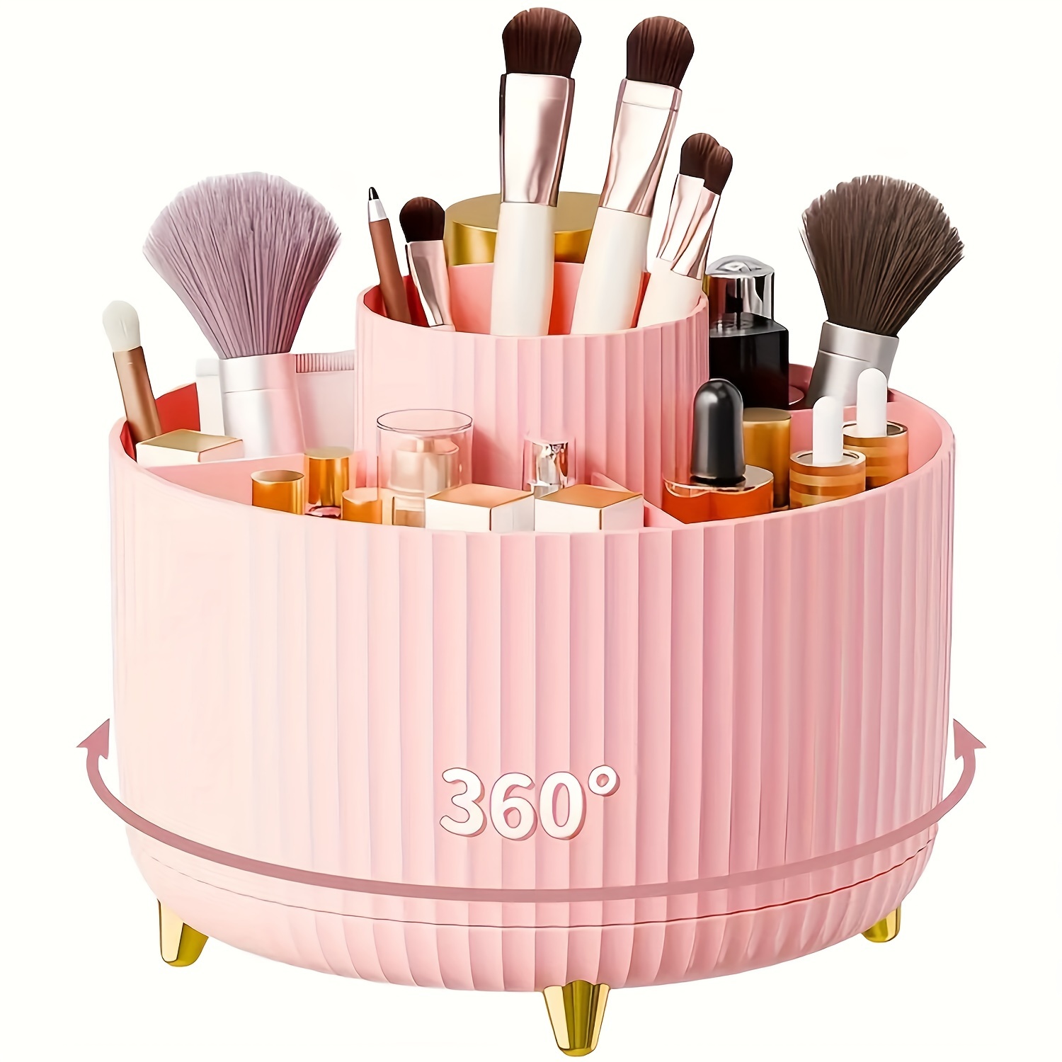 360度回転式化粧品収納ボックス - 5つのコンパートメント - Luxury Skincare Design のレビューと価格