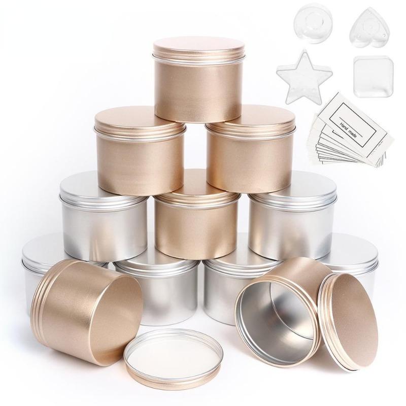 5個入り高級キャンドルジャー 蓋付き 丸型ブリキ容器 DIY - Luxury Skincare Jars のレビューと価格