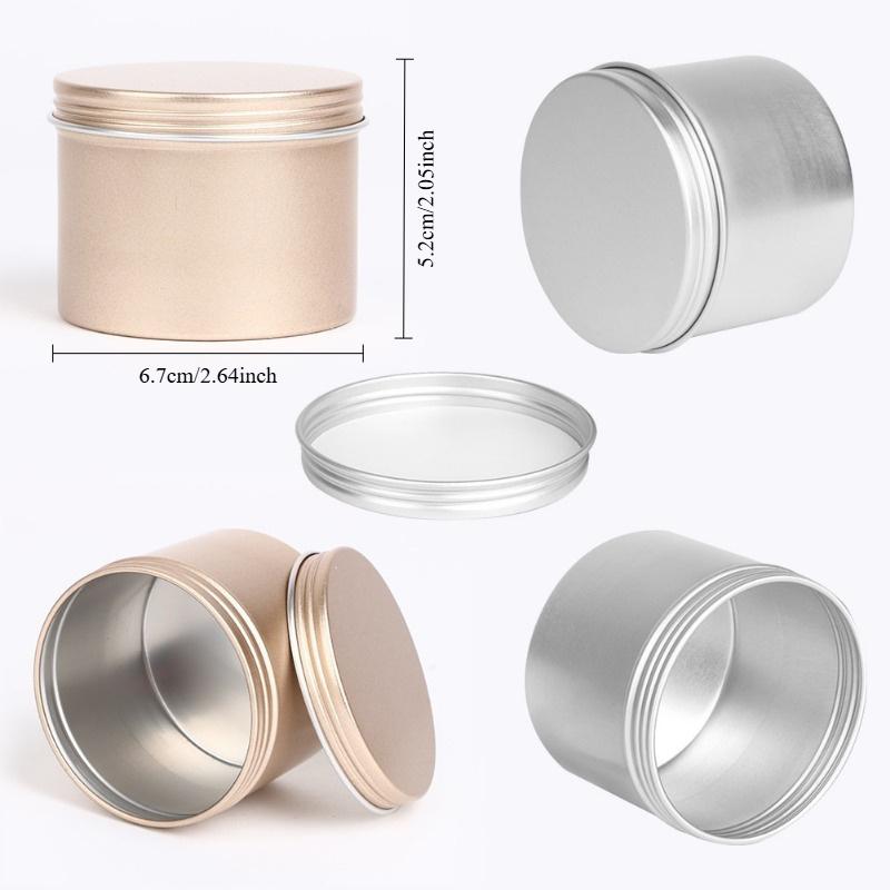 5個入り高級キャンドルジャー 蓋付き 丸型ブリキ容器 DIY - Luxury Skincare Jars のレビューと価格