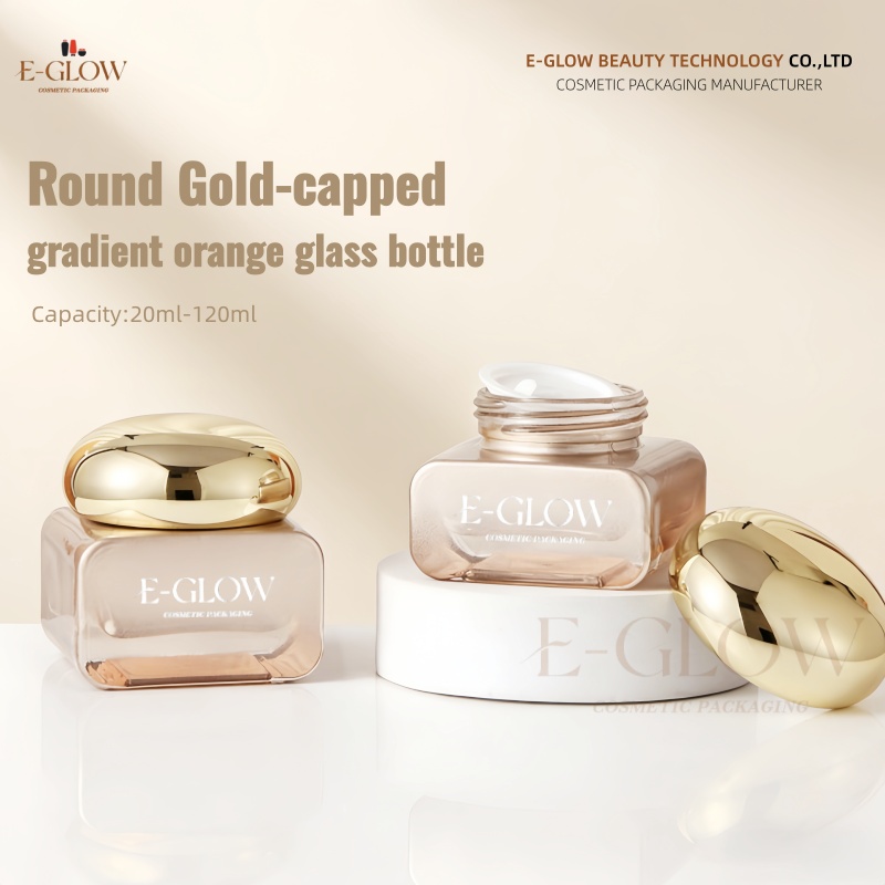 【ロゴカスタム】1個 グラデーションオレンジボトルセット 高 - Luxury Skincare Jars のレビューと価格