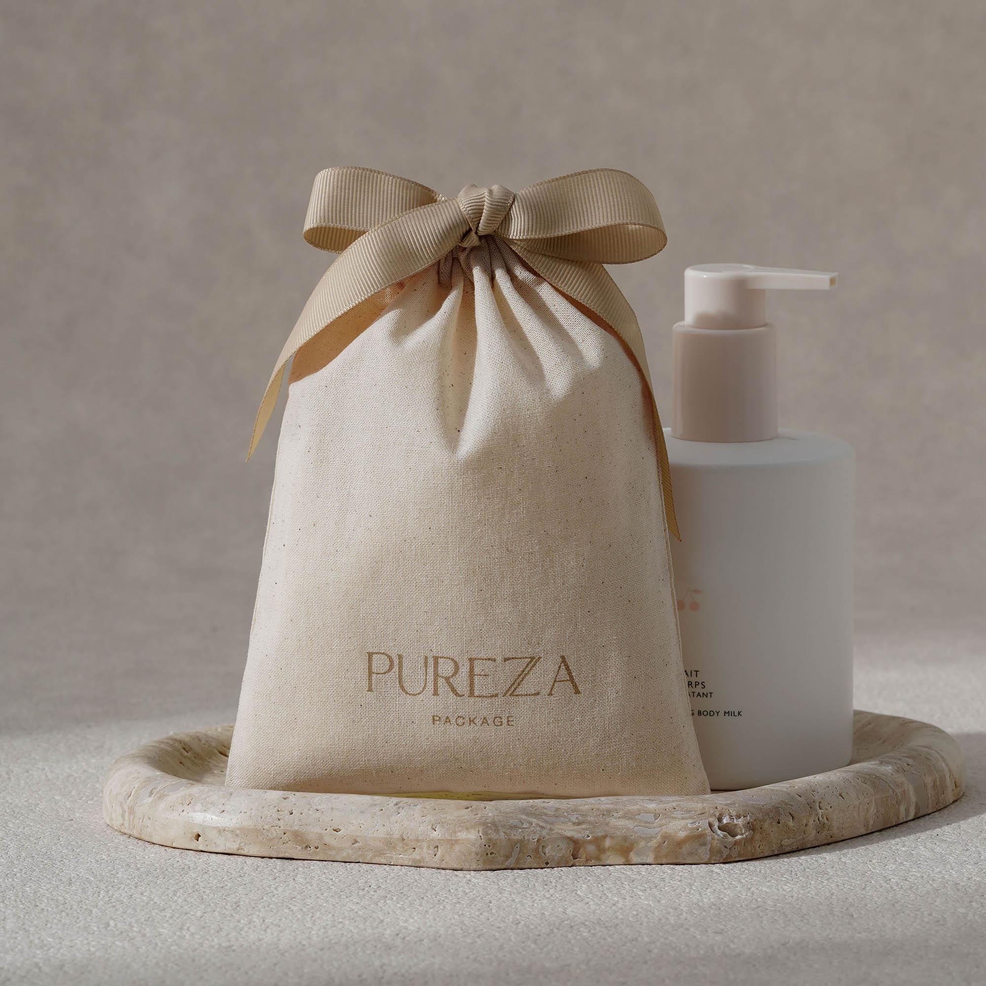 カスタマイズ可能な天然コットン巾着袋、環境に優しい高級ギフト - Luxury Natural Skincare のレビューと価格