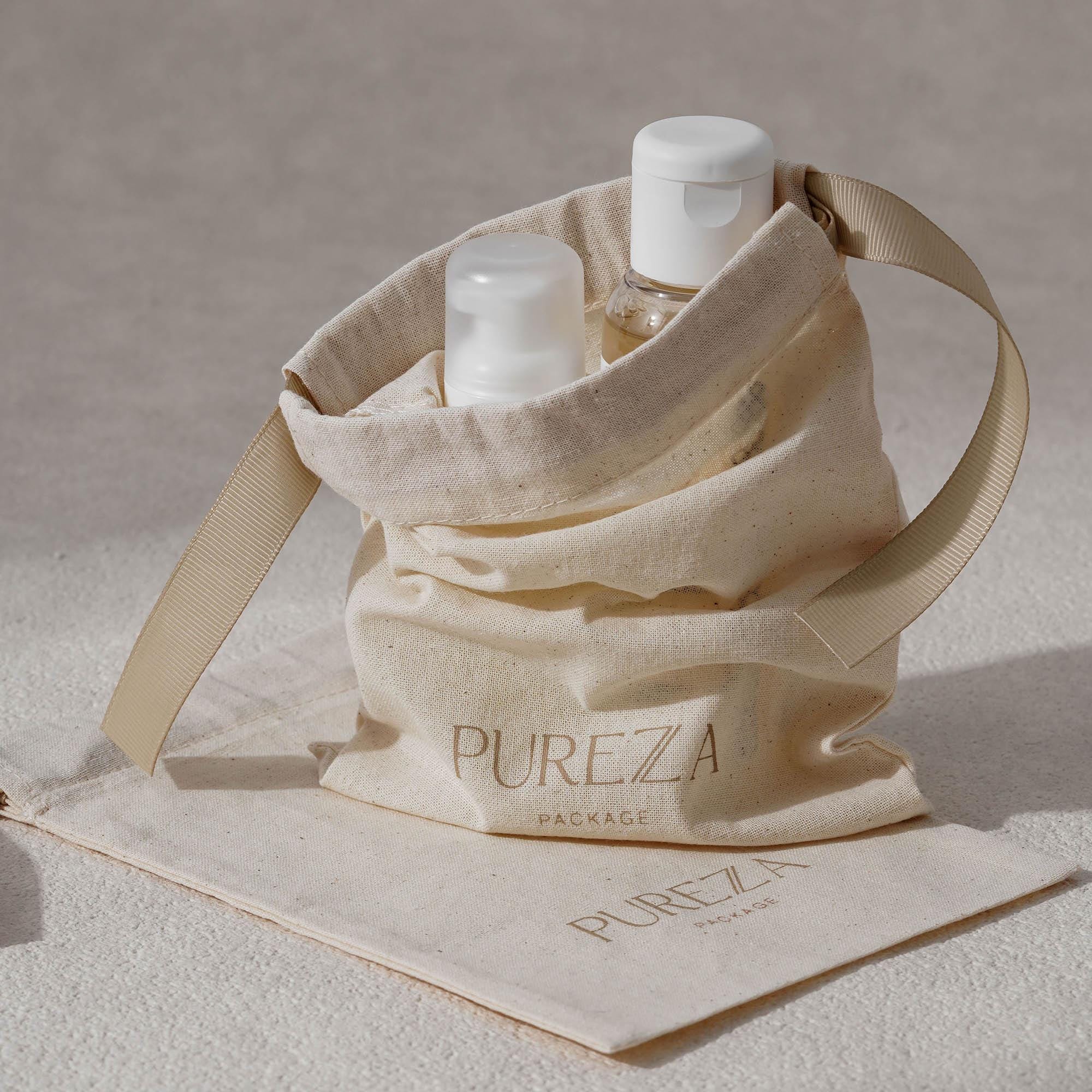 カスタマイズ可能な天然コットン巾着袋、環境に優しい高級ギフト - Luxury Natural Skincare のレビューと価格