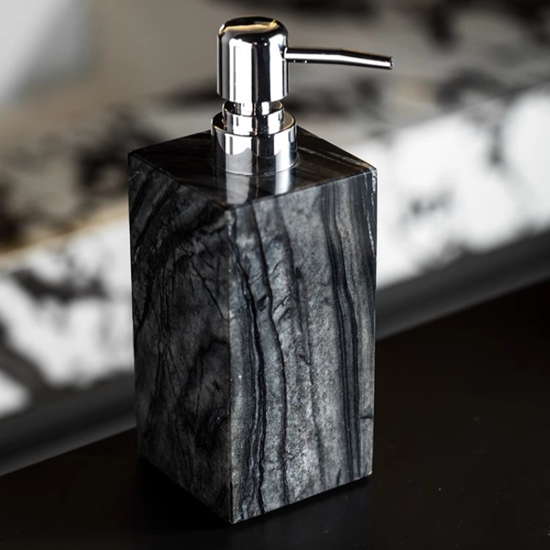 天然大理石のソープディスペンサーボトル、滑り止めバスルームロ - Luxury Natural Skincare のレビューと価格